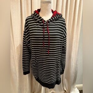 Striped tunic hoodie